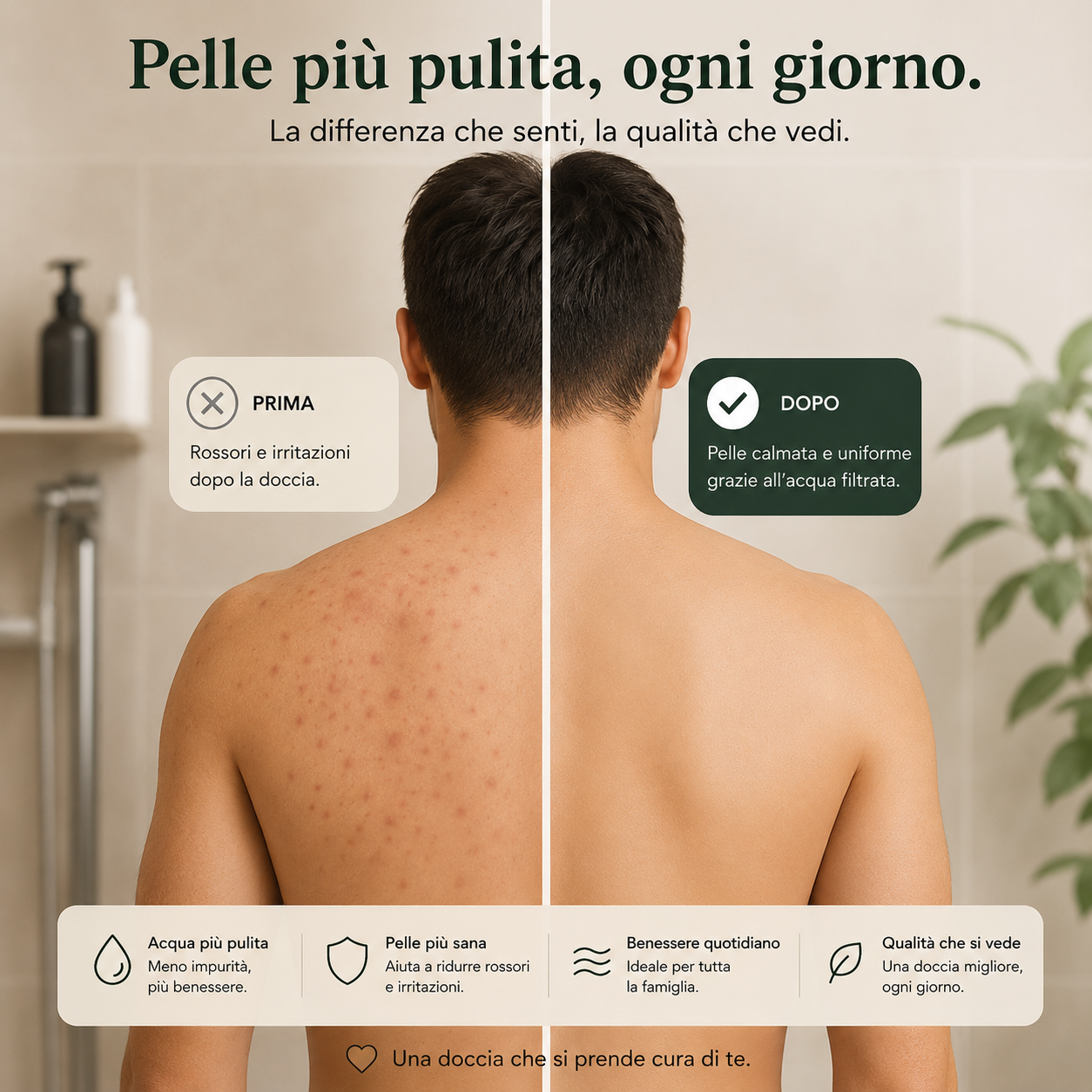 AquaSerena™ – Soffione Filtrante per una Doccia più Delicata